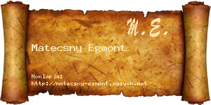 Matecsny Egmont névjegykártya